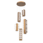 Tessera Round Multi Light Pendant - Novel Brass / Tessera Orb Cast Glass