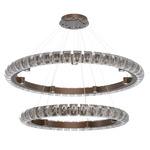 Tessera Two Tier Ring Chandelier - Burnished Bronze / Tessera Orb Cast Glass