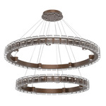 Tessera Two Tier Ring Chandelier - Burnished Bronze / Tessera Pave Cast Glass