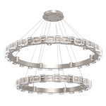 Tessera Two Tier Ring Chandelier - Beige Silver / Tessera Tetro Cast Glass