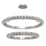Tessera Two Tier Ring Chandelier - Beige Silver / Tessera Facet Cast Glass