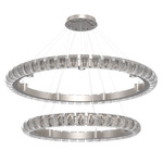 Tessera Two Tier Ring Chandelier - Beige Silver / Tessera Orb Cast Glass