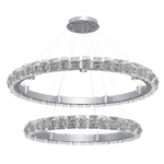 Tessera Two Tier Ring Chandelier - Classic Silver / Tessera Facet Cast Glass