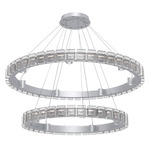 Tessera Two Tier Ring Chandelier - Classic Silver / Tessera Pave Cast Glass