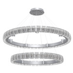 Tessera Two Tier Ring Chandelier - Classic Silver / Tessera Wave Cast Glass