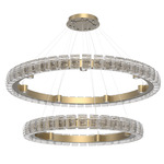 Tessera Two Tier Ring Chandelier - Gilded Brass / Tessera Wave Cast Glass
