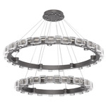 Tessera Two Tier Ring Chandelier - Graphite / Tessera Tetro Cast Glass