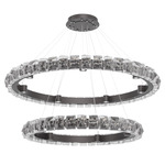Tessera Two Tier Ring Chandelier - Graphite / Tessera Facet Cast Glass