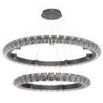 Tessera Two Tier Ring Chandelier - Graphite / Tessera Orb Cast Glass
