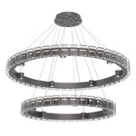 Tessera Two Tier Ring Chandelier - Graphite / Tessera Pave Cast Glass
