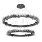 Tessera Two Tier Ring Chandelier - Matte Black / Tessera Pave Cast Glass