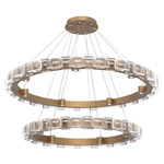Tessera Two Tier Ring Chandelier - Novel Brass / Tessera Tetro Cast Glass