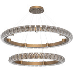 Tessera Two Tier Ring Chandelier - Novel Brass / Tessera Orb Cast Glass