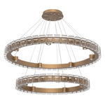 Tessera Two Tier Ring Chandelier - Novel Brass / Tessera Pave Cast Glass