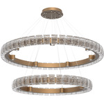 Tessera Two Tier Ring Chandelier - Novel Brass / Tessera Wave Cast Glass