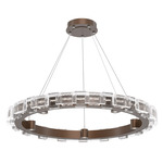 Tessera Ring Chandelier - Burnished Bronze / Tessera Tetro Cast Glass