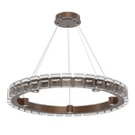 Tessera Ring Chandelier - Burnished Bronze / Tessera Pave Cast Glass