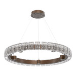 Tessera Ring Chandelier - Burnished Bronze / Tessera Wave Cast Glass