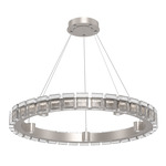 Tessera Ring Chandelier - Beige Silver / Tessera Pave Cast Glass
