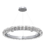 Tessera Ring Chandelier - Classic Silver / Tessera Facet Cast Glass