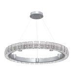 Tessera Ring Chandelier - Classic Silver / Tessera Wave Cast Glass