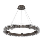 Tessera Ring Chandelier - Flat Bronze / Tessera Pave Cast Glass
