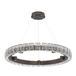 Tessera Ring Chandelier - Flat Bronze / Tessera Wave Cast Glass