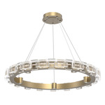 Tessera Ring Chandelier - Gilded Brass / Tessera Tetro Cast Glass