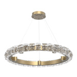 Tessera Ring Chandelier - Gilded Brass / Tessera Facet Cast Glass
