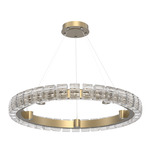 Tessera Ring Chandelier - Gilded Brass / Tessera Wave Cast Glass