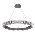 Tessera Ring Chandelier - Graphite / Tessera Tetro Cast Glass