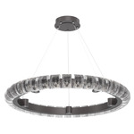 Tessera Ring Chandelier - Graphite / Tessera Orb Cast Glass