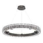 Tessera Ring Chandelier - Graphite / Tessera Wave Cast Glass