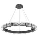 Tessera Ring Chandelier - Matte Black / Tessera Tetro Cast Glass