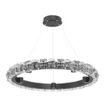 Tessera Ring Chandelier - Matte Black / Tessera Facet Cast Glass
