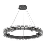 Tessera Ring Chandelier - Matte Black / Tessera Pave Cast Glass