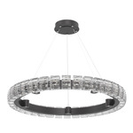 Tessera Ring Chandelier - Matte Black / Tessera Wave Cast Glass