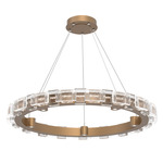 Tessera Ring Chandelier - Novel Brass / Tessera Tetro Cast Glass