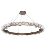 Tessera Ring Chandelier - Burnished Bronze / Tessera Tetro Cast Glass