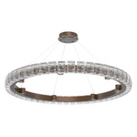 Tessera Ring Chandelier - Burnished Bronze / Tessera Wave Cast Glass