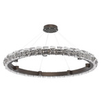 Tessera Ring Chandelier - Flat Bronze / Tessera Facet Cast Glass