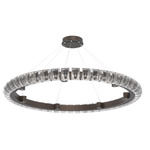 Tessera Ring Chandelier - Flat Bronze / Tessera Orb Cast Glass