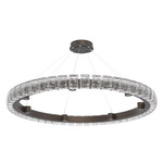Tessera Ring Chandelier - Flat Bronze / Tessera Wave Cast Glass