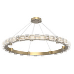 Tessera Ring Chandelier - Gilded Brass / Tessera Tetro Cast Glass