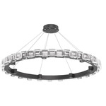 Tessera Ring Chandelier - Matte Black / Tessera Tetro Cast Glass