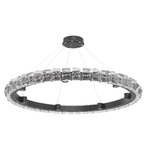 Tessera Ring Chandelier - Matte Black / Tessera Facet Cast Glass