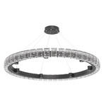 Tessera Ring Chandelier - Matte Black / Tessera Wave Cast Glass