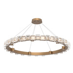 Tessera Ring Chandelier - Novel Brass / Tessera Tetro Cast Glass
