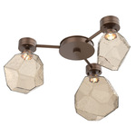 Gem Hub & Spoke Ceiling Semi Flush Light - Burnished Bronze / Bronze
