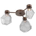 Gem Hub & Spoke Ceiling Semi Flush Light - Burnished Bronze / Smoke